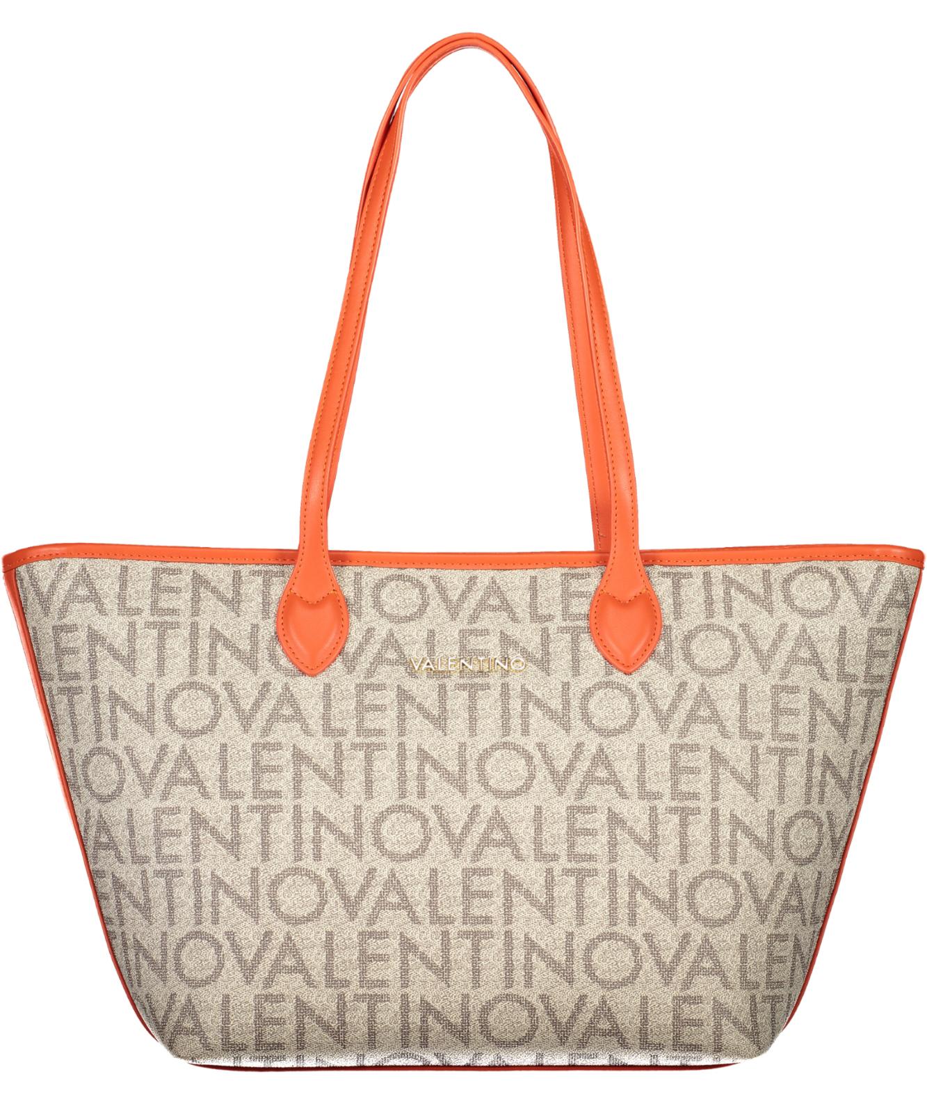 VALENTINO BAGS Damen Schultertasche Beige mit Doppelseitigen Henkeln und Logo-Reißverschluss VBSA1F02LOGO_BEBEIARA