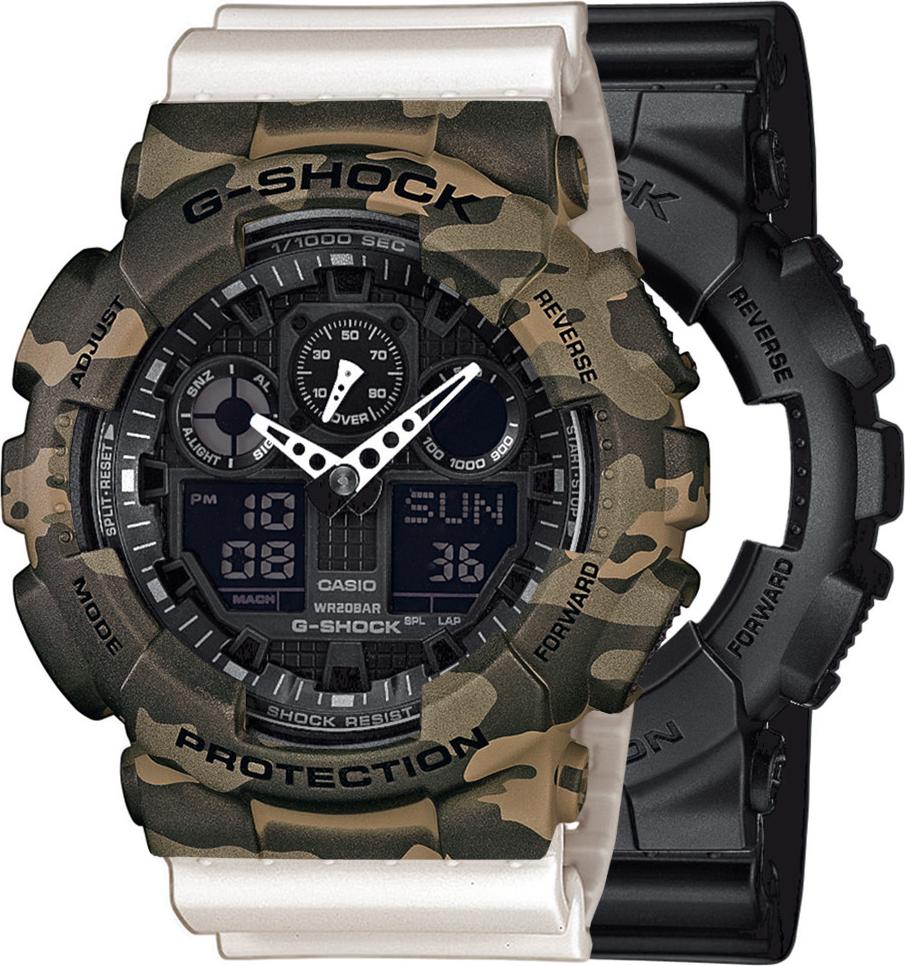 Casio G-Shock SET GA-100-1A1ER hodinky + BEZEL 10507070 + BAND 10395227 20BAR
