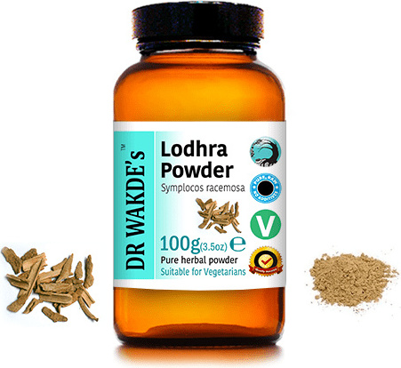 DR WAKDE'S Natural Health Care DR WAKDE'S Lodhra Pulver (Symplocos racemosa) - 100 g (3,5 Unzen) | Rein, Raw & Getrocknetes Pulver | Ayurveda-Kräuter | Vegan | Nichts hinzugefügt H042