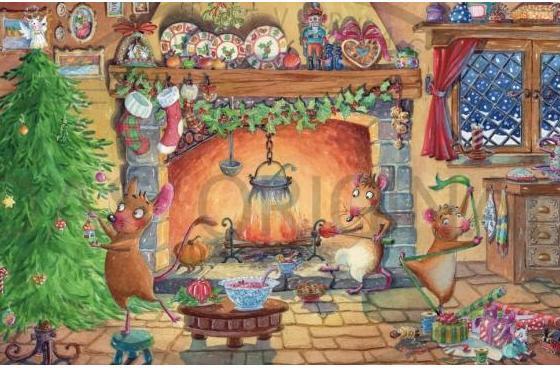 Adventný kalendár Vianoce u rodiny Myšiek, 38 x 26 cm, kartón