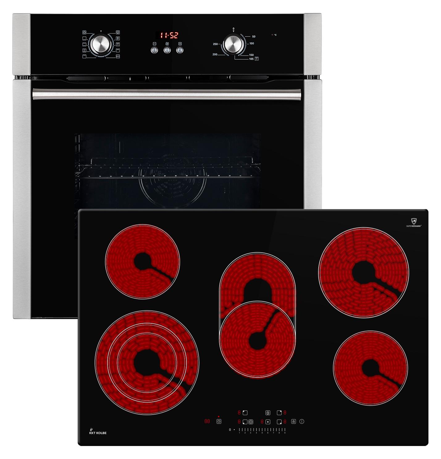 KKT KOLBE Küchentechnik Backofen und Kochfeld SET8805CH77RL