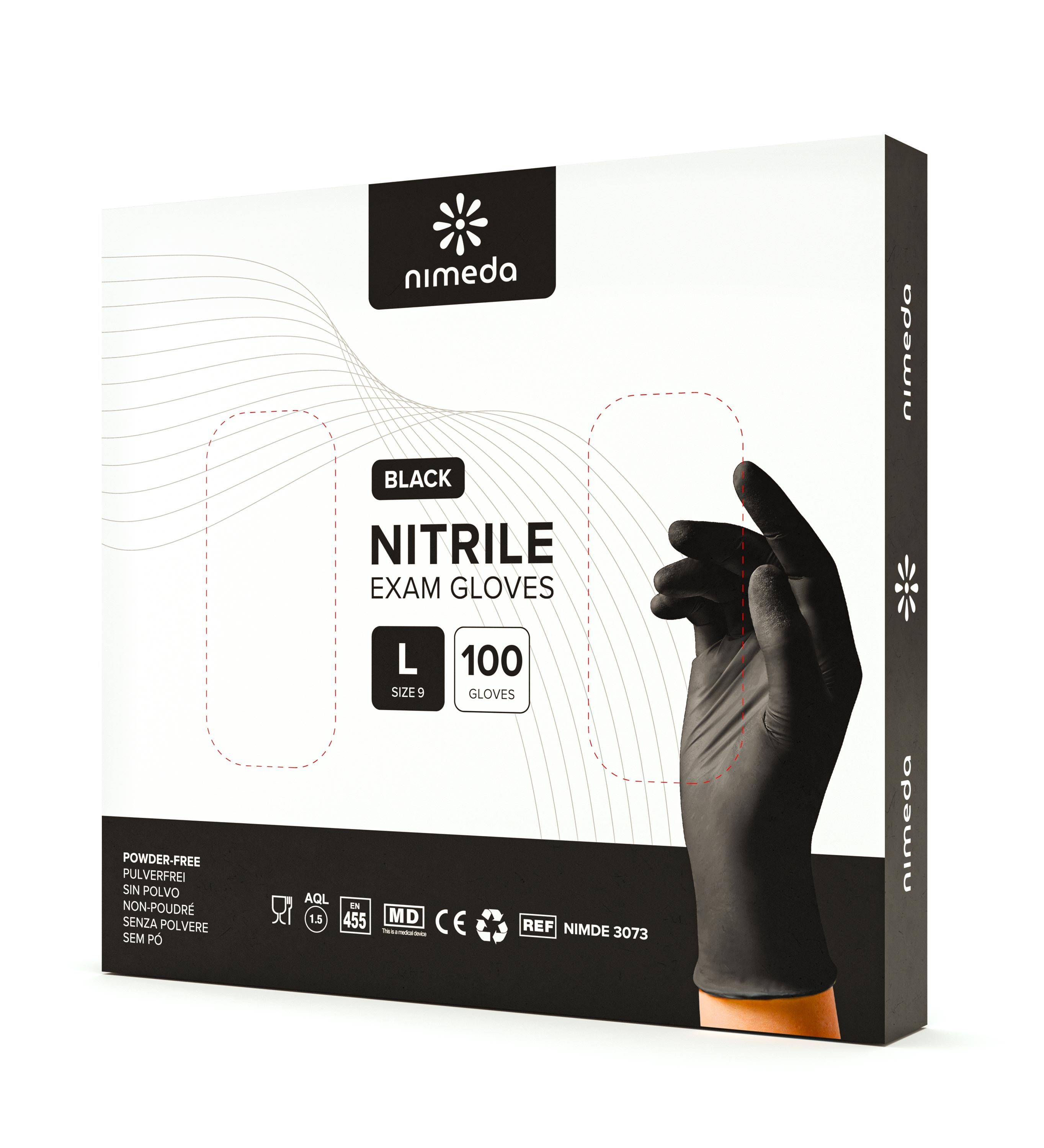 100x Schwarze Nitril-Einweghandschuhe – Puderfrei Produktbild-Vorschau 3
