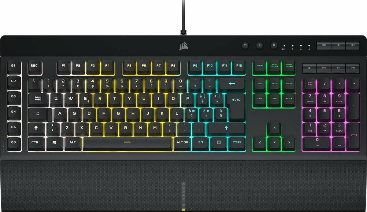 Gaming Tastatur Corsair K55 RGB PRO Schwarz Qwerty Spanisch CH-9226765-ES