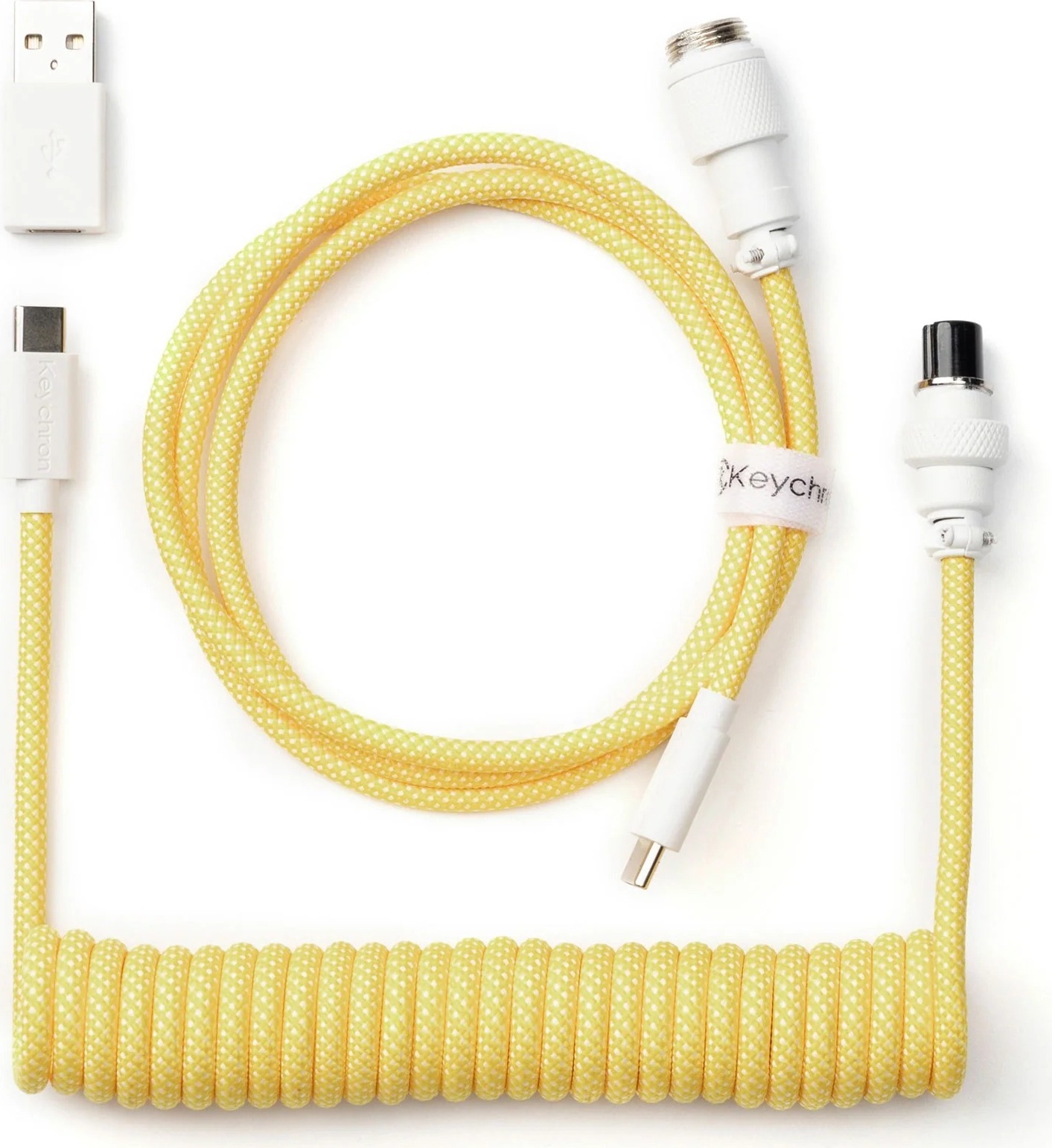 Keychron Coiled Aviator Cable - Spiralkabel fr mechanische Tastatur Gelb - Gerade