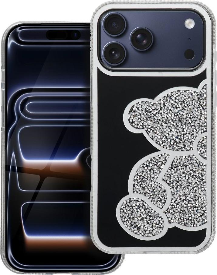 Teddy Bear Case iPhone 17 Pro Max Silver