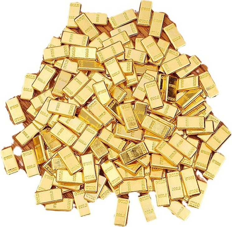 INF Set mit 10 realistischen Goldbarren-Repliken, Miniatur-Goldbarren-Dekorationen 359286