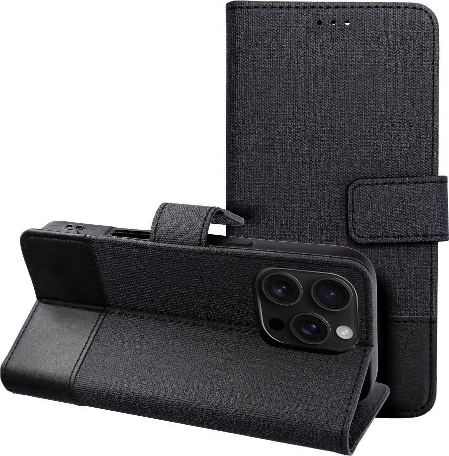 Puzdro GOMMA Book je vhodné pre IPHONE 16e (SE 4 2025) čierne