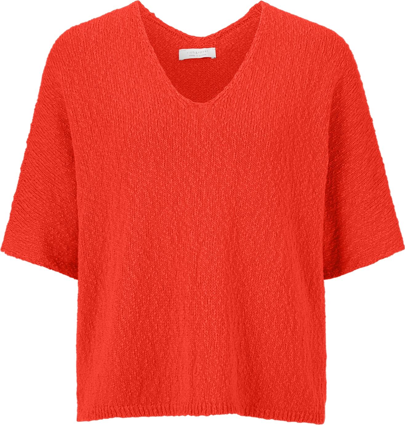 rich&royal Rich & Royal V-neck slub tape sunset red S 2502-185