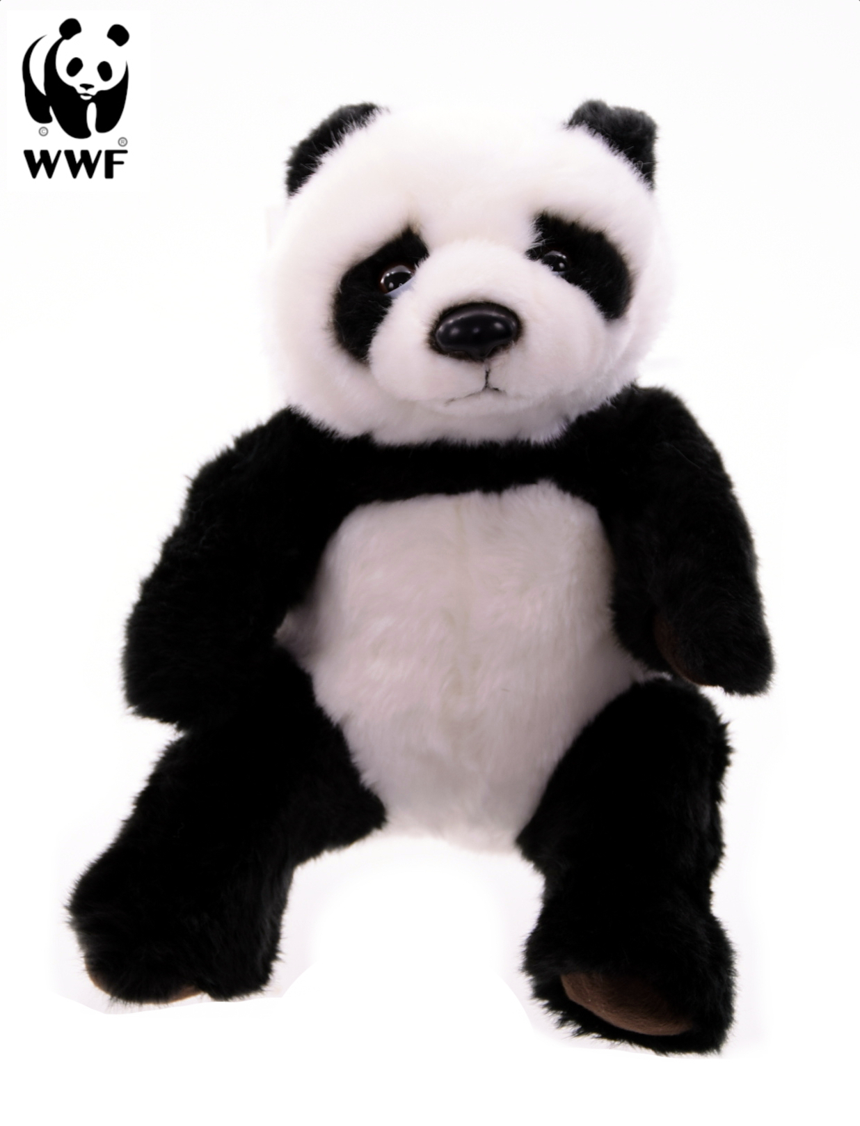 28cm lebensecht Kuscheltier Stofftier NEU WWF Plüschtier Pandamutter mit Baby 