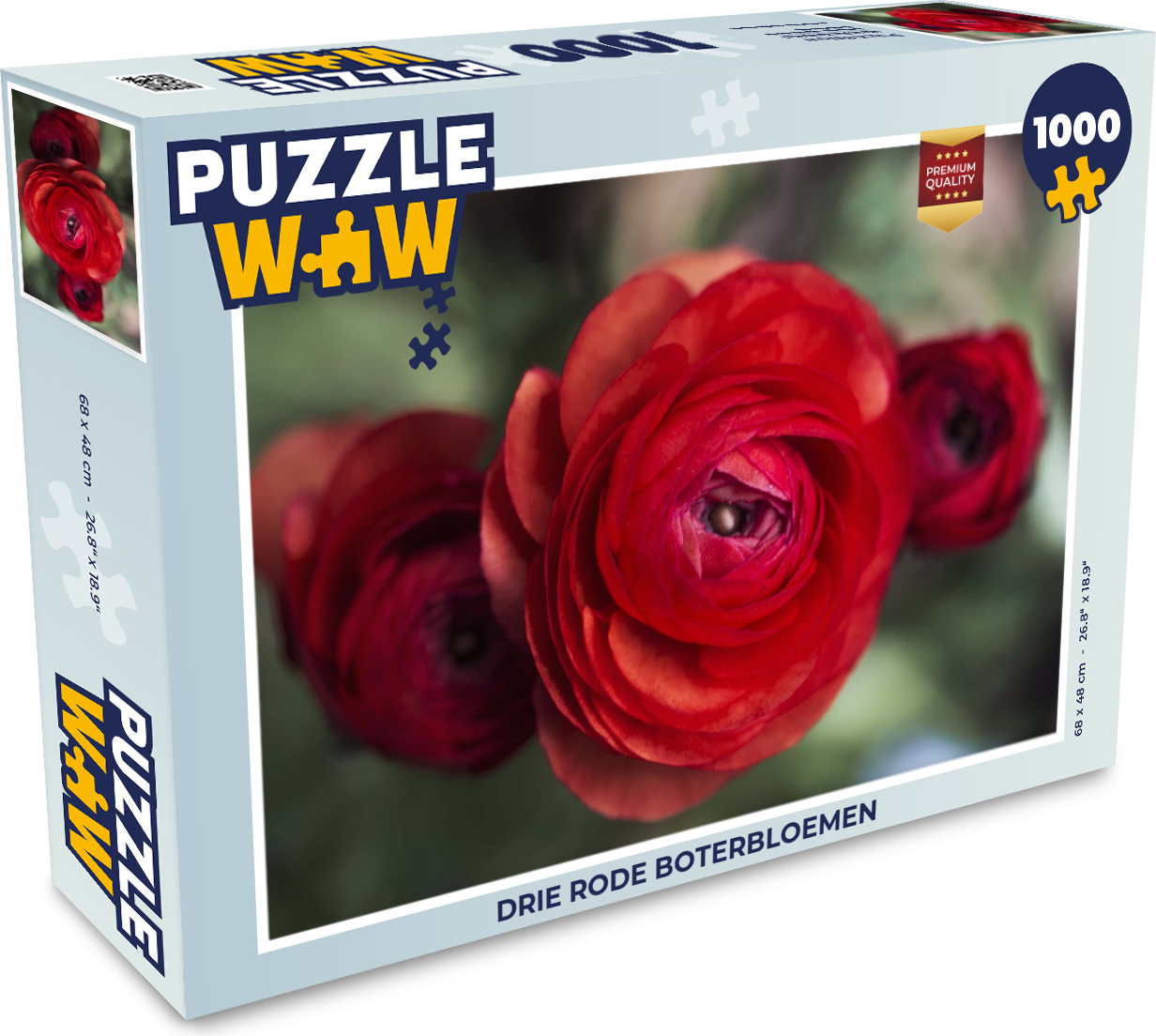 MuchoWow® Puzzle 1000 Teile Drei rote Butterblumen - Erwachsene - Rätsel 136|1300989