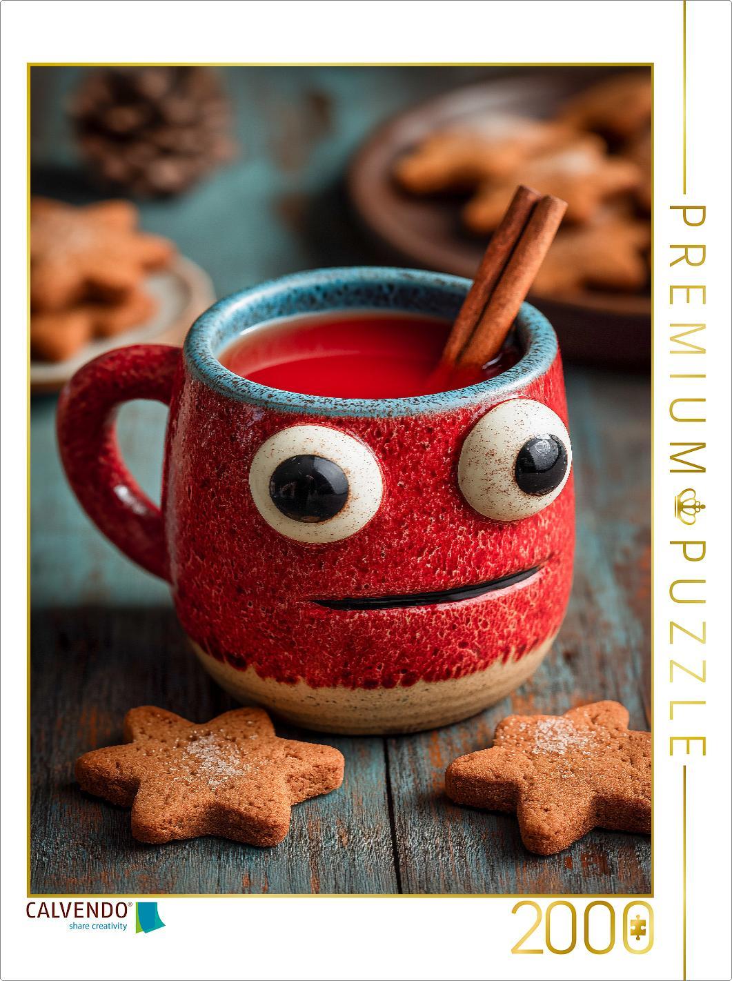 CALVENDO Puzzle Aufgeregter Kinderpunsch mit großen Augen - Lustiges Wintermotiv | 2000 Teile Lege-Größe 90 × 67 cm Foto-Puzzle für glückliche Stunden