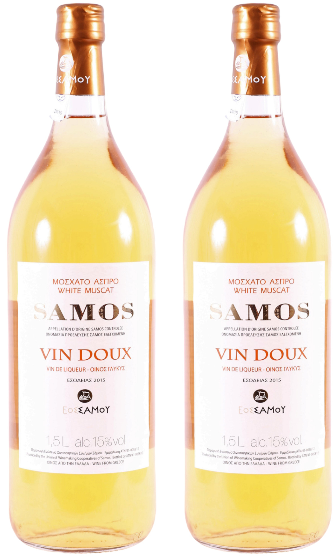 Samos Wein Vin Doux 2x 1,5l Likörwein weiß