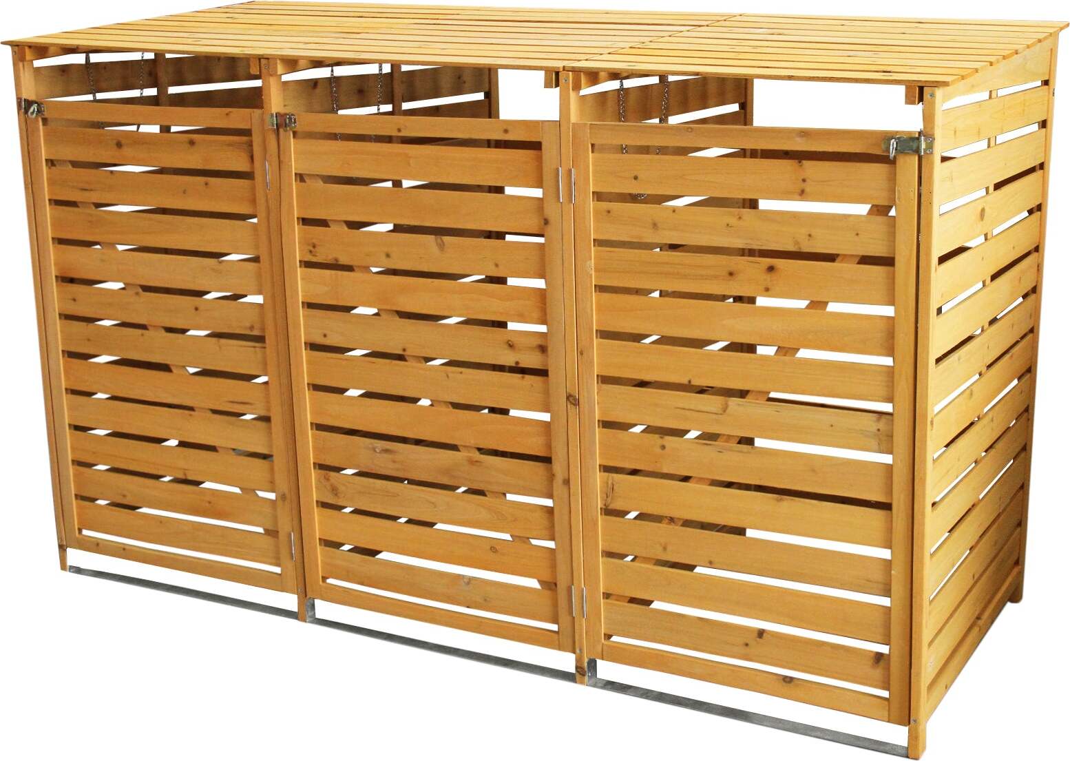 Monster Shop Mülltonnenbox Mülltonnenverkleidung 3 Tonnen Müllbox Mülltonnenabdeckung Holz 24410