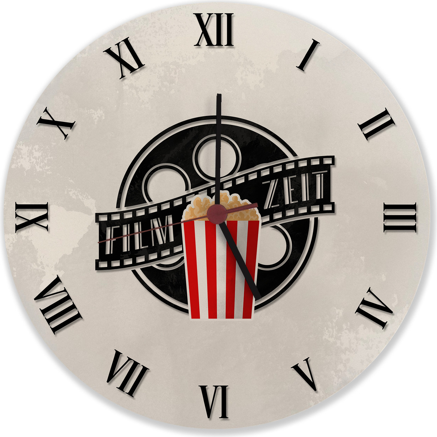 speecheese Filmzeit Wanduhr aus Alu für Filmfans