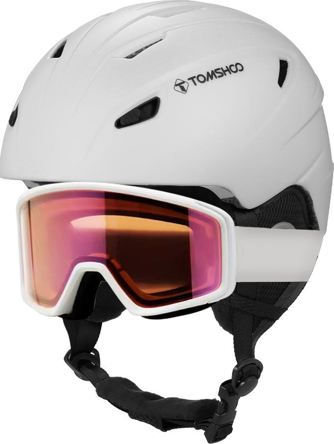 Lixada Skihelm- und Schutzbrillen-Set, Snowboardhelm, Brille, geeignet fuer Maenner, Frauen und Teenager C stossfeste und winddichte Ausruestung zum Skifahren und Snowboarden