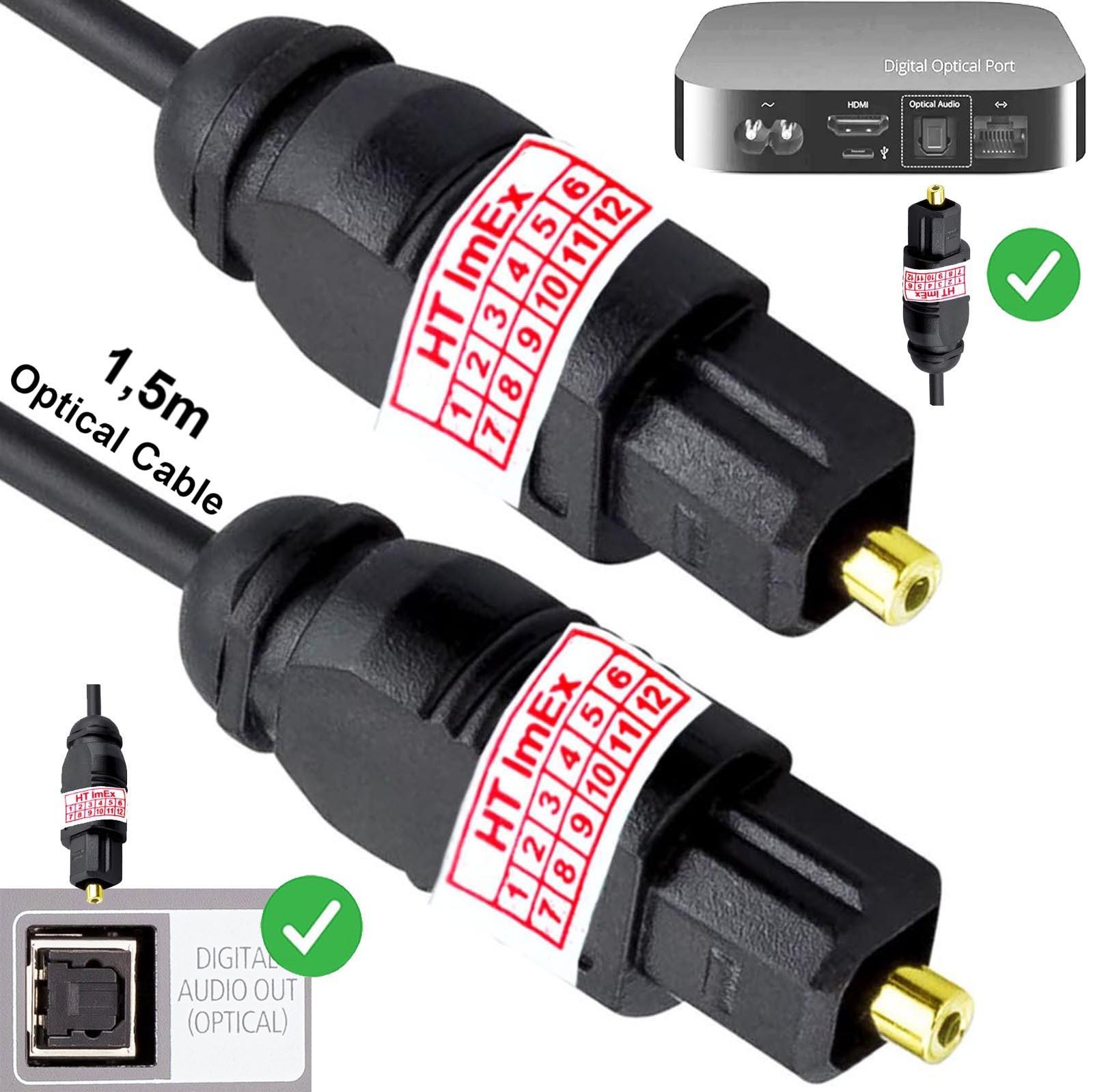 HT ImEx Toslink Kabel Optisches Audiokabel Digital SPDIF LWL für YAMAHA SR-B 20 A Soundbar, YAS93 Soundbar