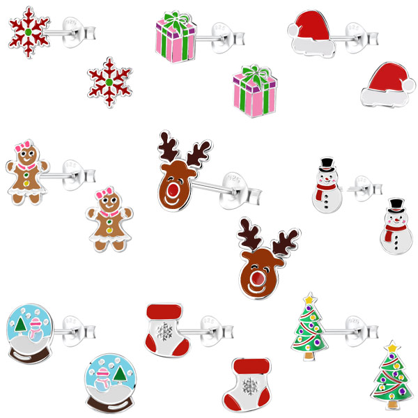Süßigkeitenhaus-Ohrringe Weihnachts-Ohrringe für Mädchen Sanheng Weihnachtsohrstecker für Frauen Weihnachtskranz Kinder Schneemann-Ohrringe. Weihnachtsbaum 