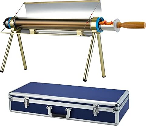 ARWIC Solarofen Solargrill Sonnenkocher 3,3 lb Solarkocher mit tragbarem Gehäuse Faltbarer Campingkocher 360 ° Vakuum-Konzentrationsheizung für