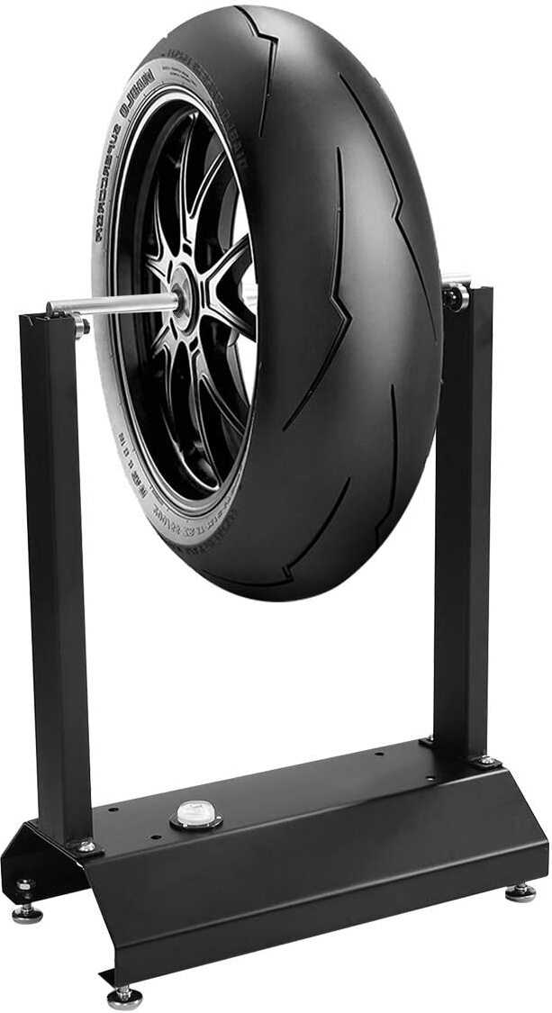 COSTWAY Auswuchtgerät für Motorradräder, Auswuchtbock Motorradreifen Felgenauswuchtmaschine, Radauswuchtmaschine mit verstellbaren Kegeln 40,5 x 22 x 51 cm TL31130