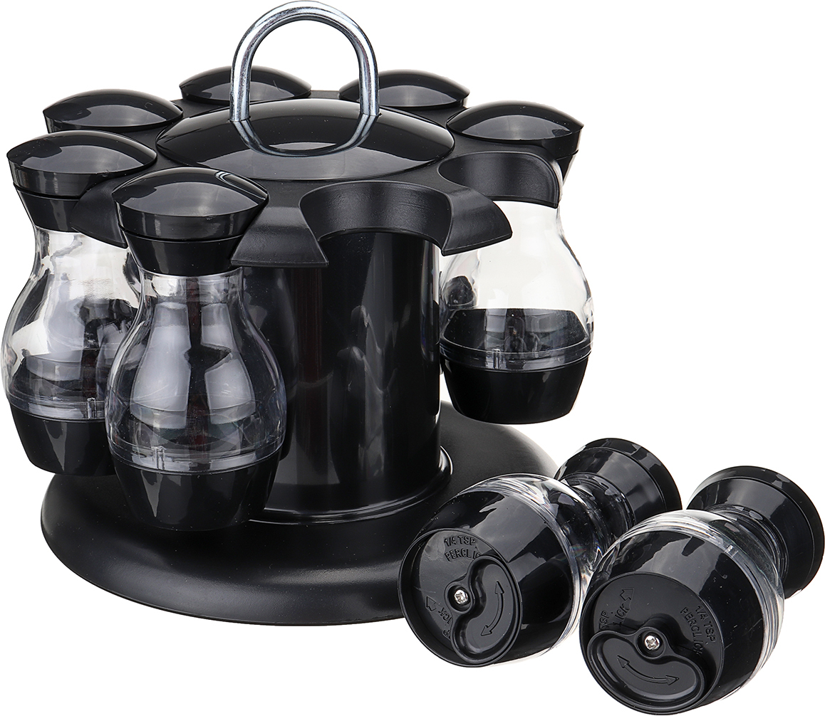 Mmgoqqt Drehbares Karussell-Gewürzregal für 16 Gewürzgläser, für die Arbeitsplatte, Salz- und Pfefferstreuerhalter, Organizer, Gewürzaufbewahrung, 2 Ebenen Kau-QY-LA-ZL-20241202-199