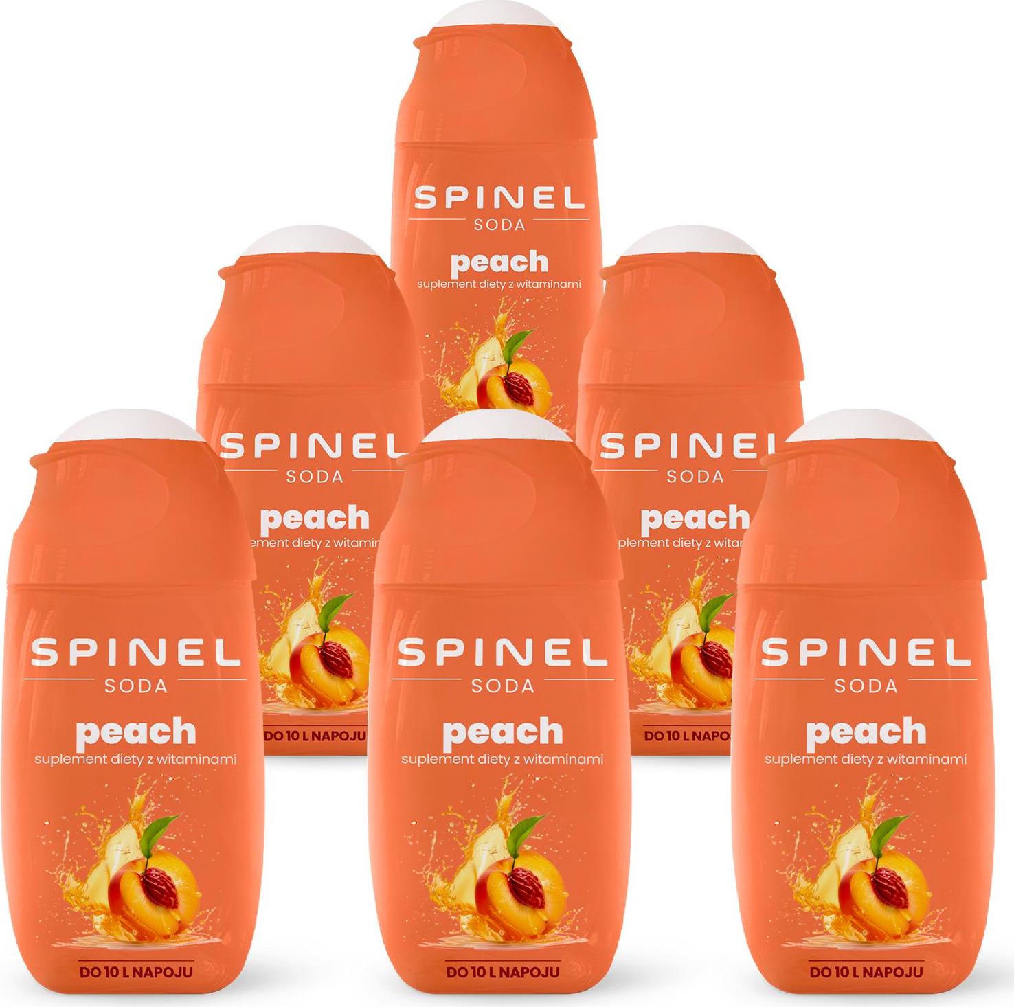 Spinel Soda Pfirsichsirup 65ml 6er Pack Vitamin B Zuckerfrei Getränk