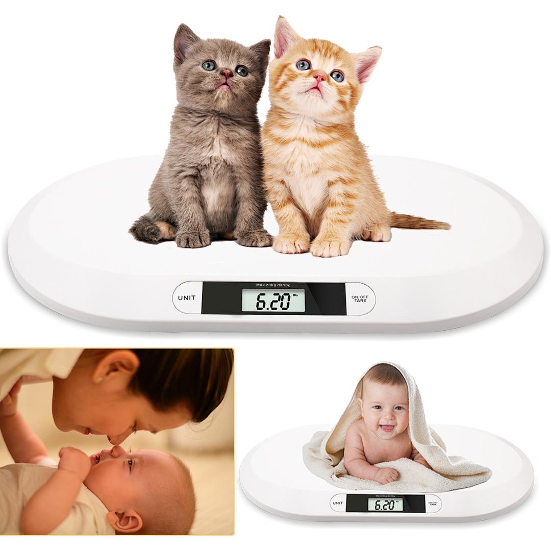 Ikodm Babywaage Waage Digital bis 20 kg Kinderwaage Tierwaage Baby Digitale Weiß Kleintierwaage RL-BB6211-1-SAmq