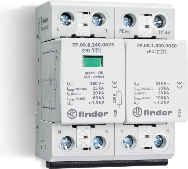FINDER Überspannungsschutzableiter Typ 1/2 Serie 7P (7P.02.8.260.1025)