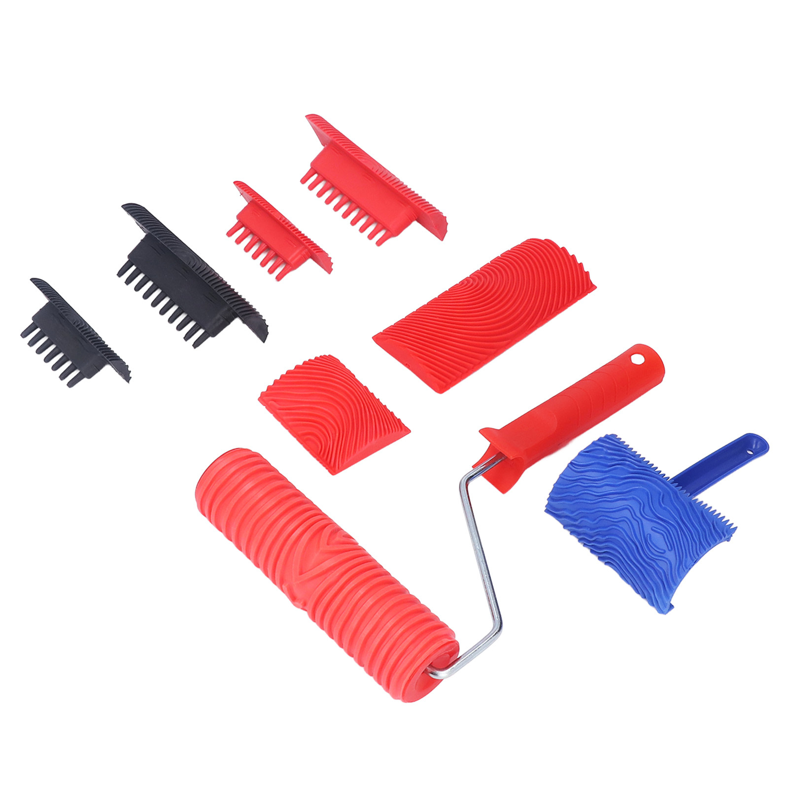 Cocosity Holzmaserungswerkzeug,Holzmaserungswalze,Holzmusterwalze,Gummimaserungswerkzeug,Holzmaserungsmalereiwerkzeug,Holzstrukturmusterwalze