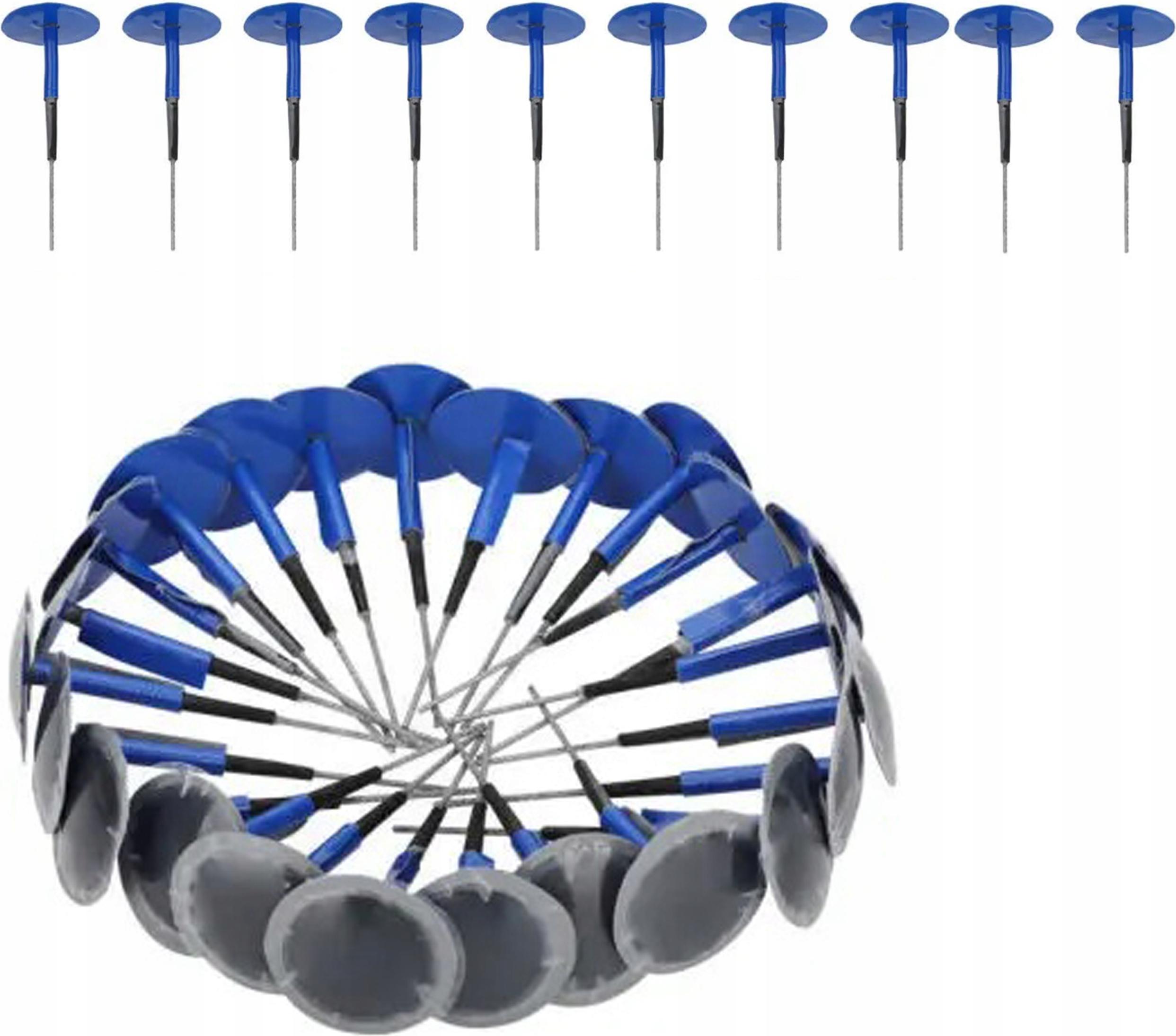 Rosfix Set Reifenreparaturstopfen 6 mm mit Flicken – Kaltklebung, 10 Stück | Für Schlauch- & Schlauchlosreifen, Radial & Diagonal, 45 mm Flicken