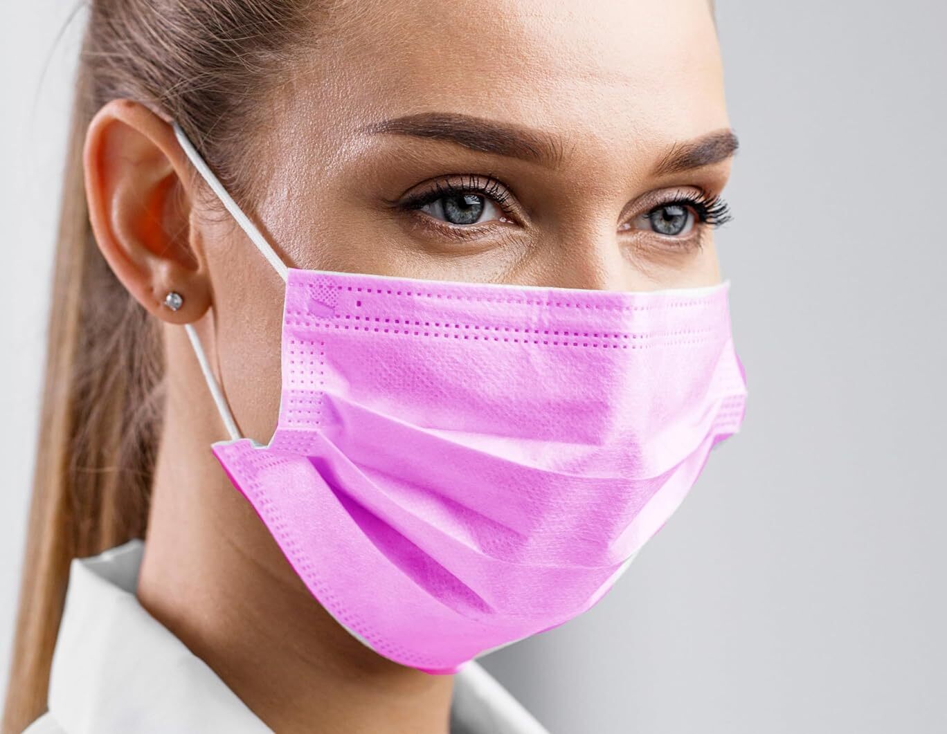 50 masiek na tvár 3-vrstvové jednorazové masky na ochranu nosa hygiena ružová