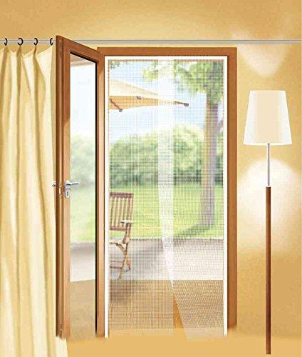 Markenlos Insektenschutzgitter für Türen - Mückenschutzgitter mit einfacher Montage, Weiß - 2 x 65 cm x 220 cm