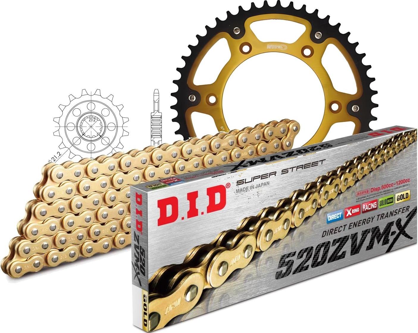 DID Kit Stealth (gold) HUSABERG FE400 /S /E 00-03/F… 14-48-120 DID520ZVM-X(G&G) Endlos S406420190