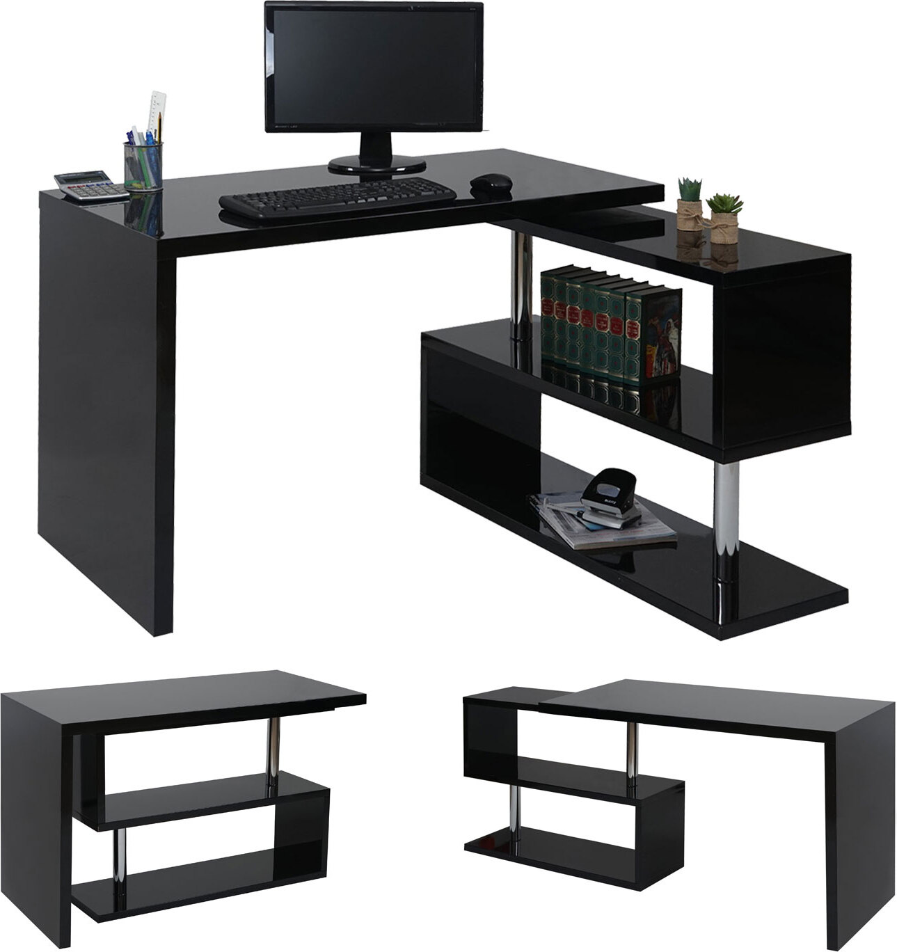 Designerskie biurko narożne HWC-A68, biurko biurowe, wysoki