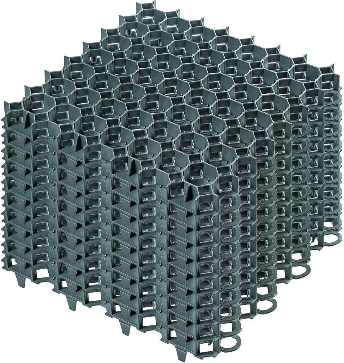 KADAX Rasengitter aus Kunststoff "Forsa", Paddockplatte, Rasengitterplatten, Grün, 50cm, 10 Stück K3944