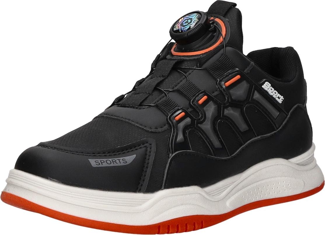 Sneakers Kinder-Jungen-Sneaker-Slipper-Klettschuh Schwarz-Orange-Weiß, Farbe:schwarz, EU Größe:36 XTJ9-1-BK