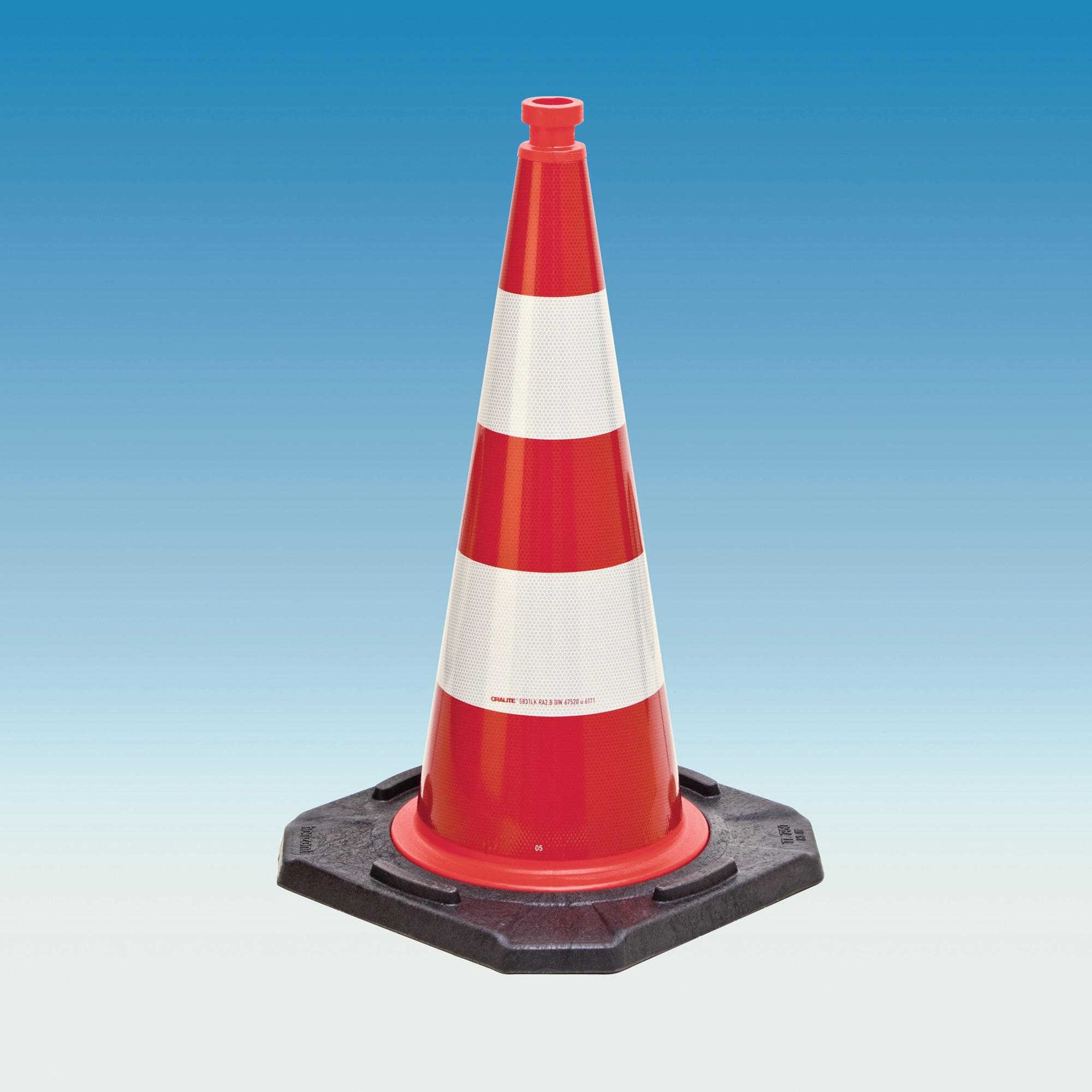 Quality Brand Leitkegel TL Hhe 750 mm BAST geprft, 2 Streifen 45 x 45 cm 350.20.286