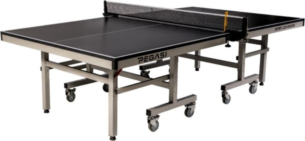 Pegasi Tischtennisplatte 1200 Pro - Indoor Tischtennis - Tischtennistisch Klappbar - Tischtennisplatte Indoor - Faltbare tischtennisplatte - Table Indoor - Inkl. Netz & Zähler - Schwarz PEG-T1200-BLACK