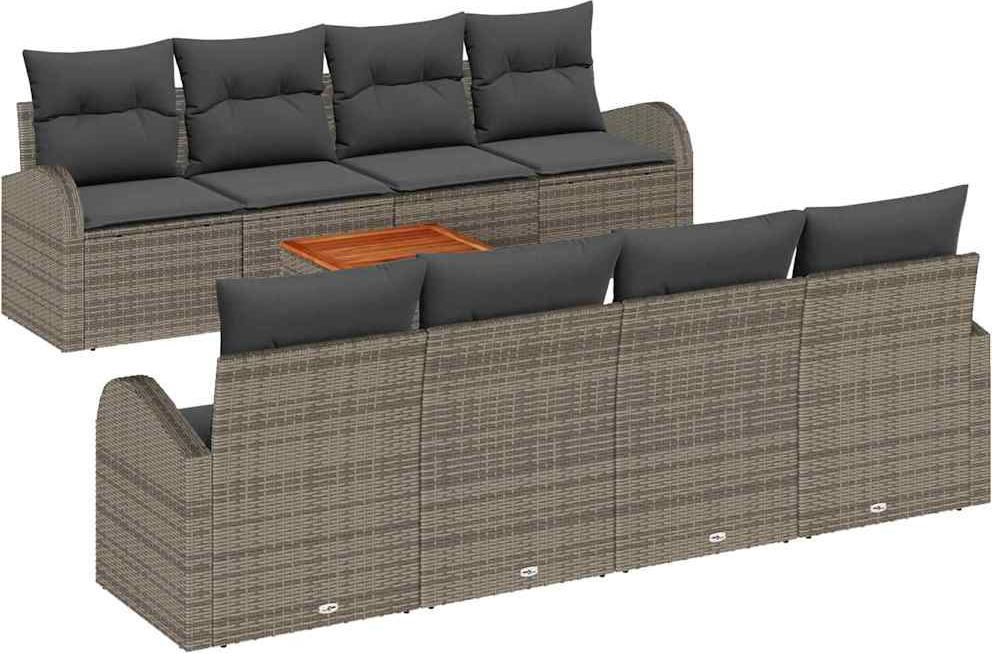 vidaXL Záhradná sedacia súprava 9 ks Grey