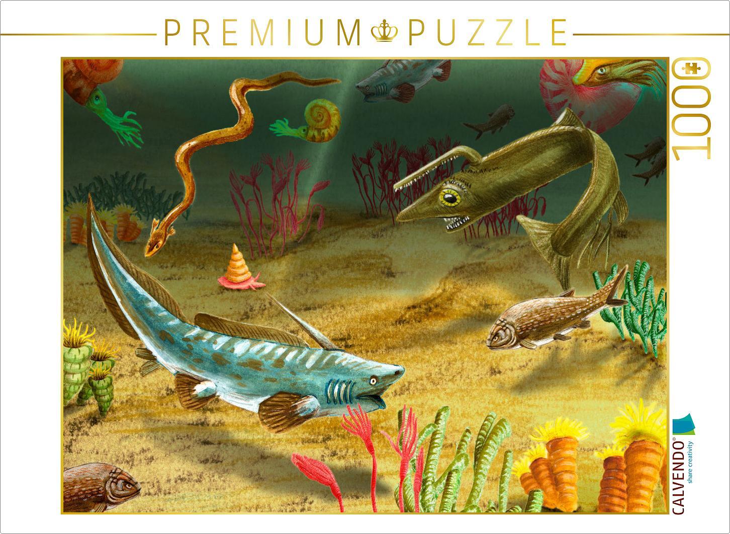 CALVENDO Puzzle Erdzeitalter Karbon, Leben im Meer | 1000 Teile Lege-Größe 64x48cm Foto-Puzzle für glückliche Stunden