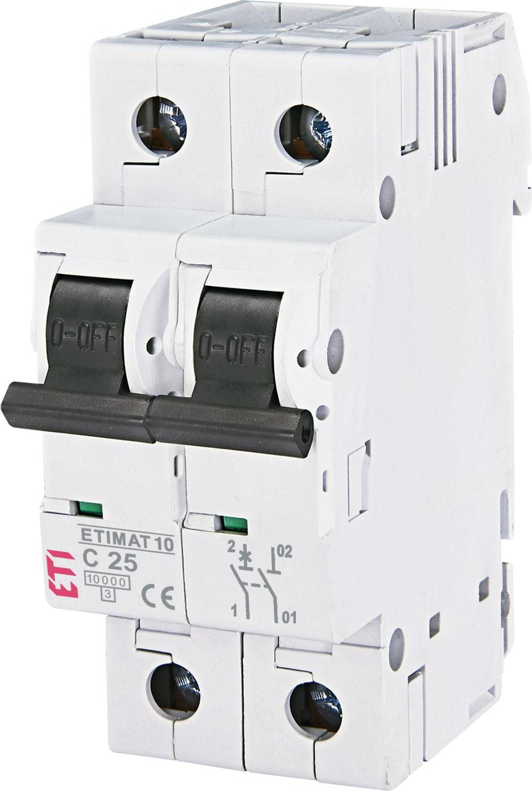 Leitungsschutzschalter 1P+N C 25A 10kA AC ETIMAT10 002132718 ETI
