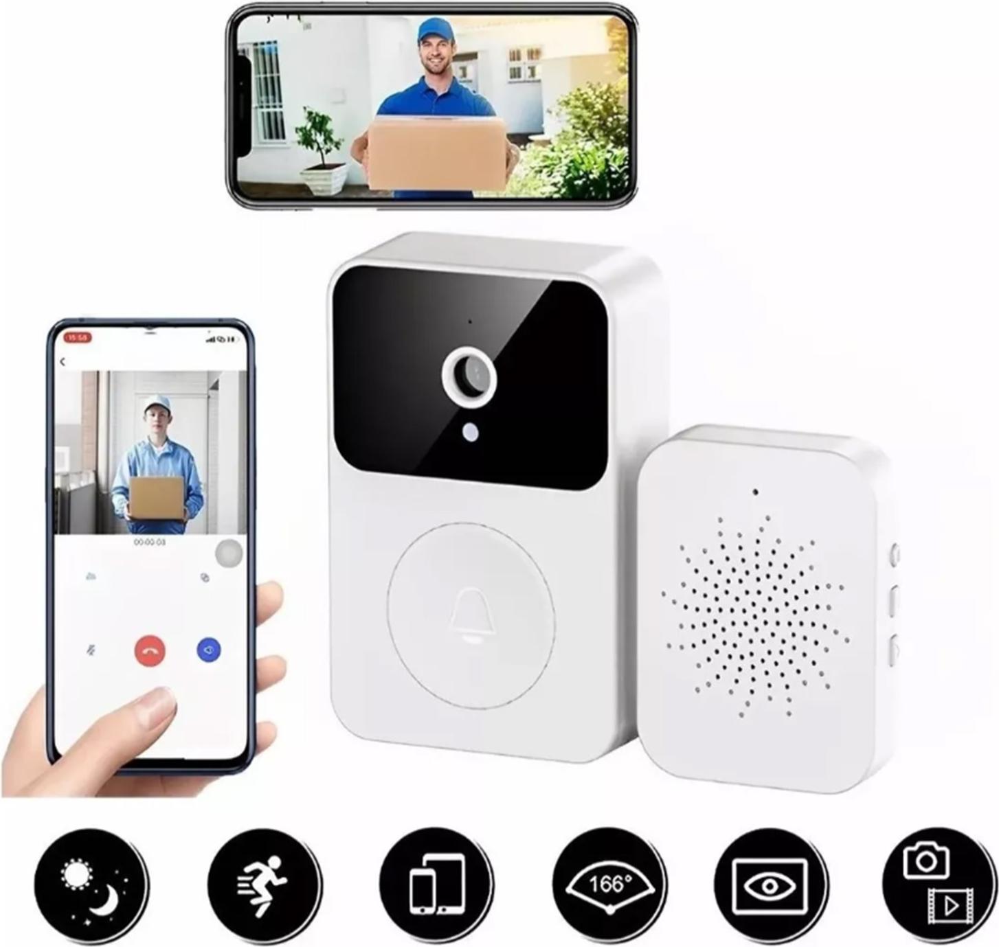 X9 Smart Wireless Remote Video Doorbell Camera Inteligentný vizuálny zvonček so zmenou hlasu HD Nočné videnie Domáce zdieľanie aplikácií Automatické snímanie Cloudové úložisko Biela