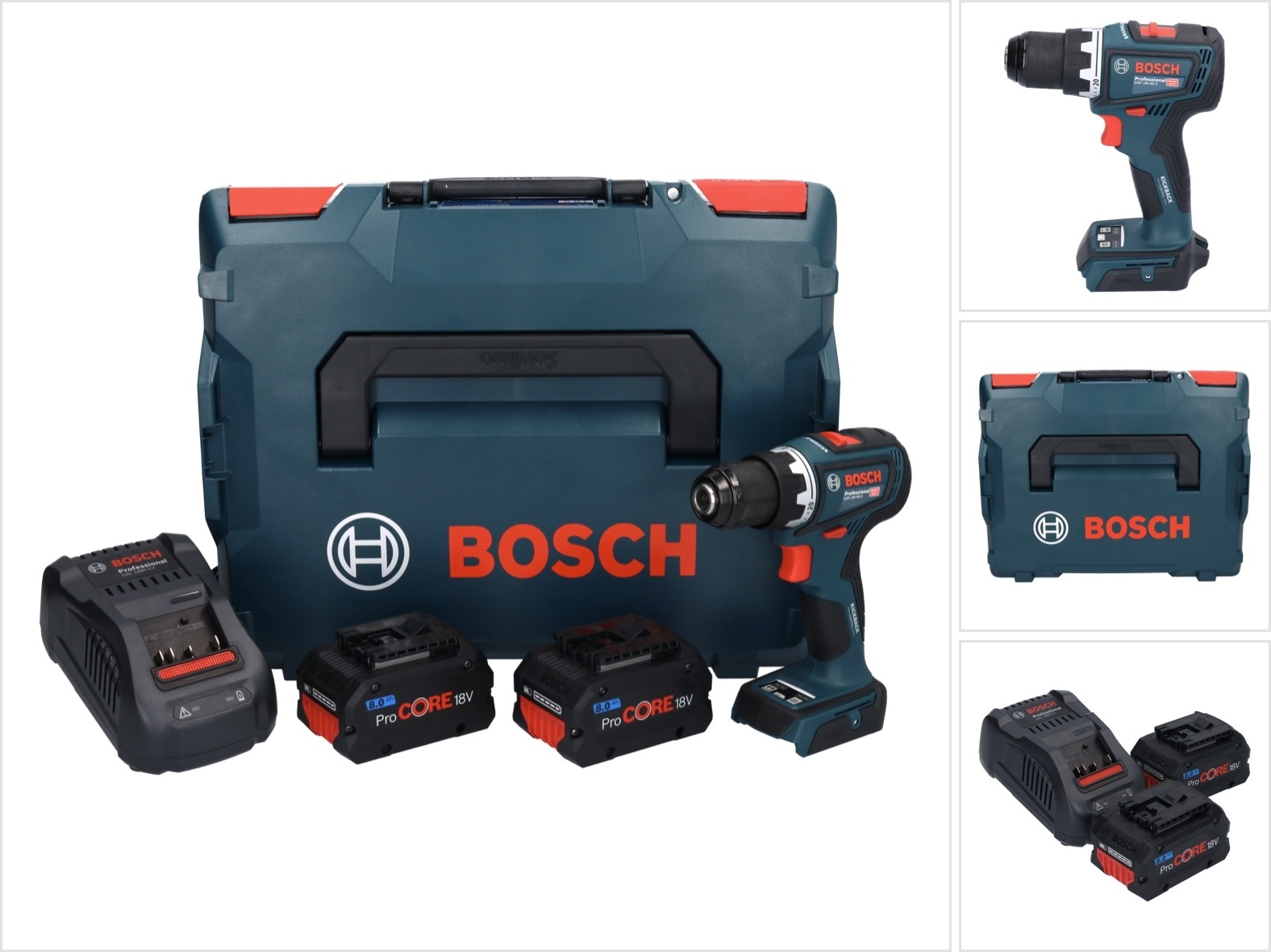 Bosch GSR 18V-90 C Profesionálny akumulátorový vŕtací skrutkovač 18 V 64 Nm + 2x akumulátor ProCORE 8,0 Ah + nabíjačka + L-Boxx