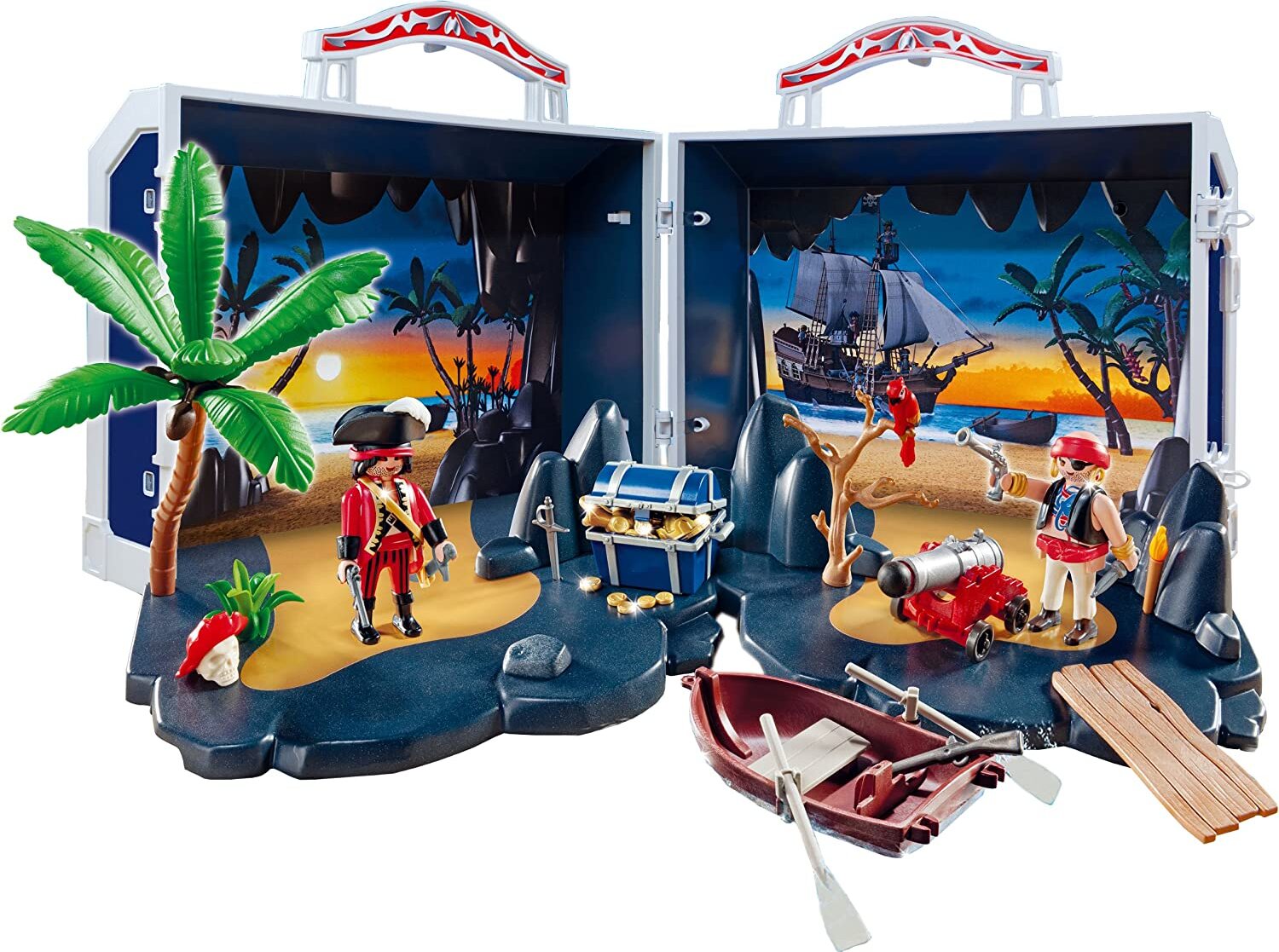 Piratenschatzkiste Aufklapp-Spielbox Piratenschatz Koffer mit 78-tlg - Pirat -PLAYMOBIL 5947 Pirate Treasure Chest - Figuren und viel Zubehör