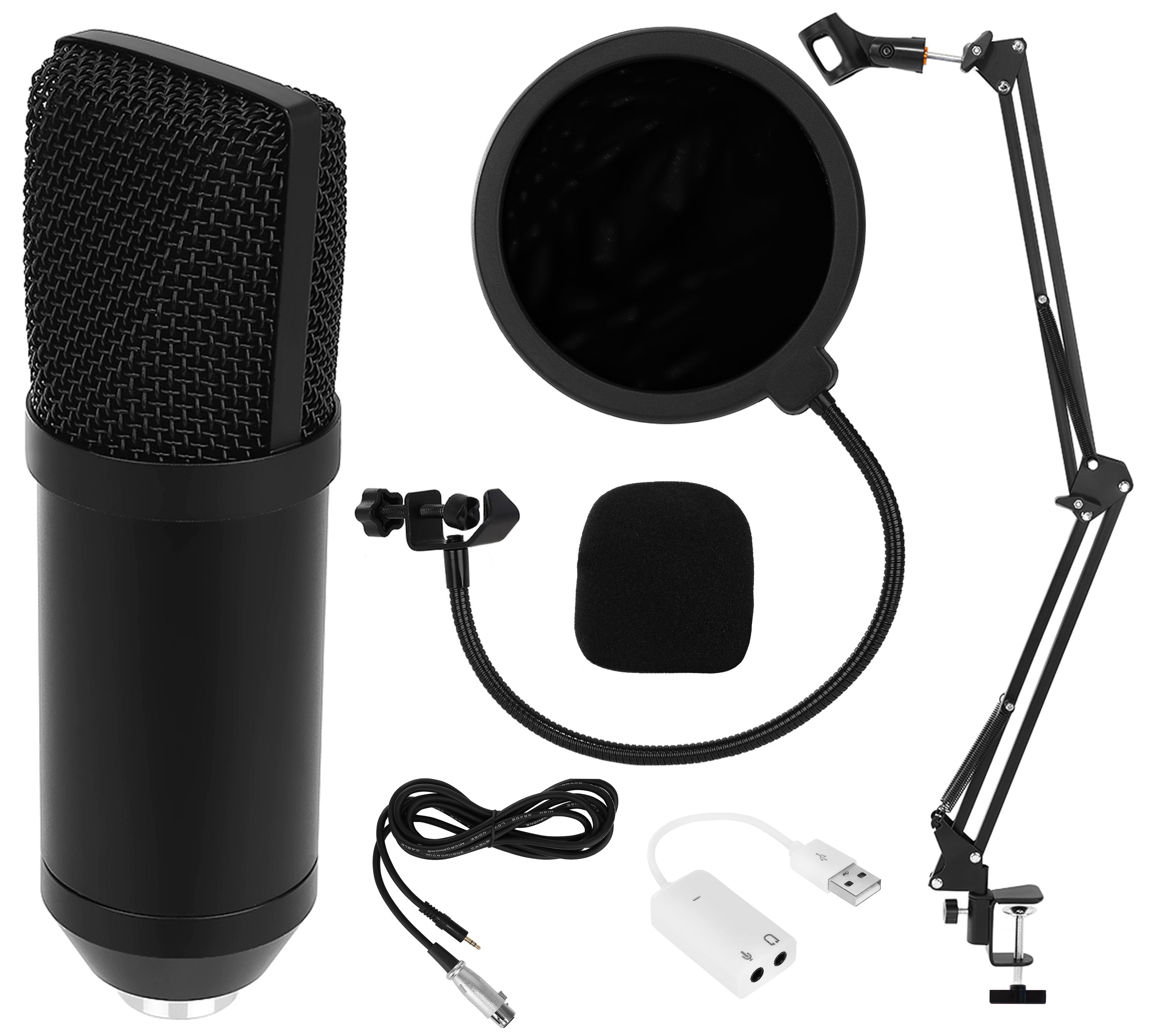 Kondensator microphone Mikrofon Kit Podcast Tischstativ mit 3,5mm Kabel NICE 09 