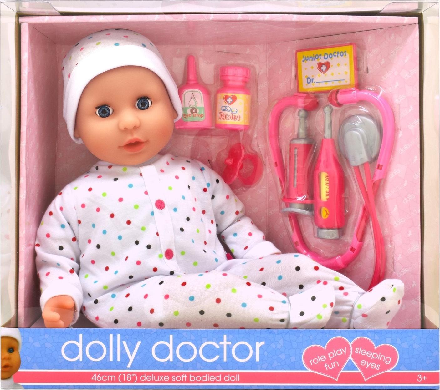 Northix Dolly Doctor Puppe, 46 cm groß, perfekt für Rollenspiele