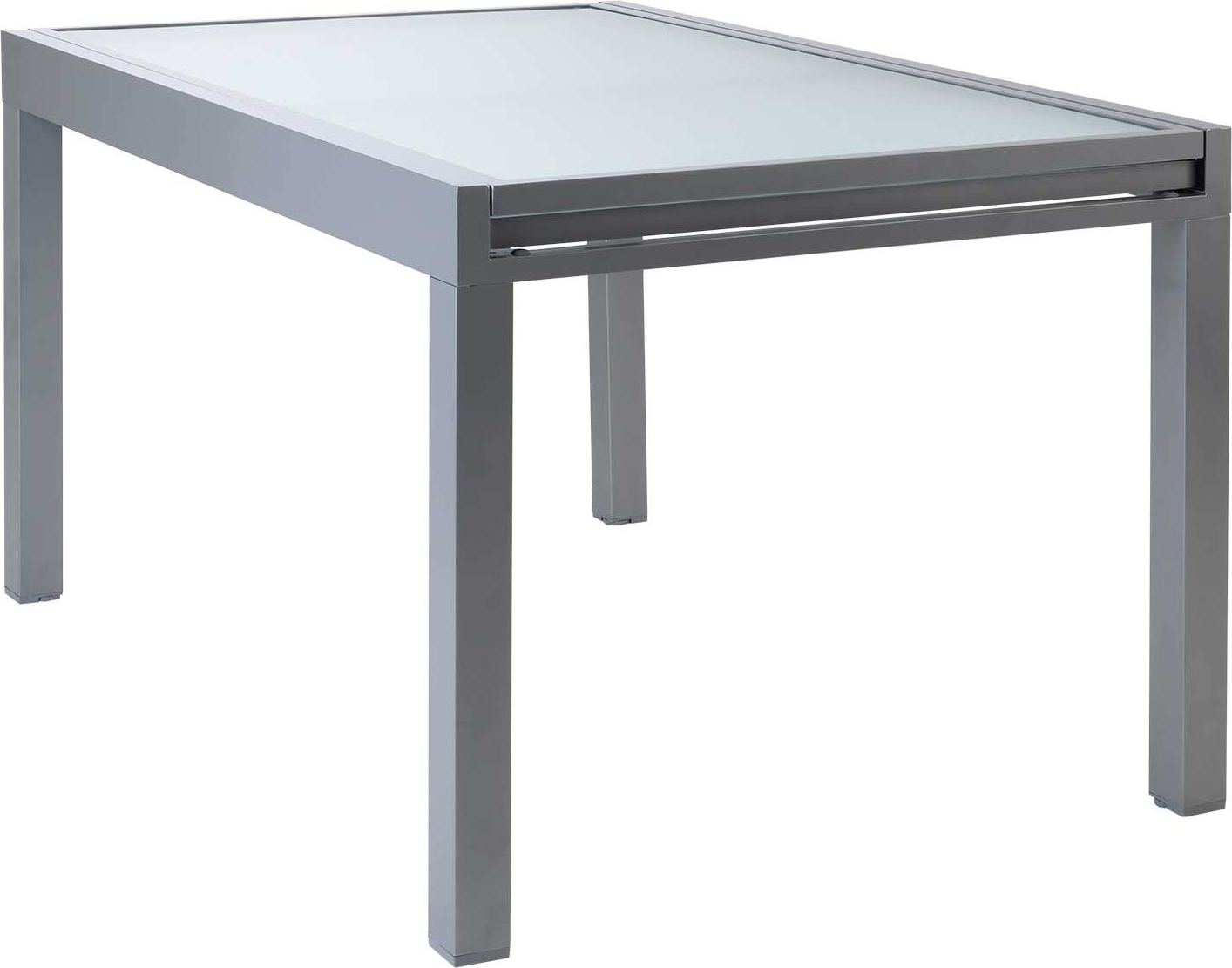 Gartentisch - Glasplatte - Aluminiumgestell - 135 x 90 cm