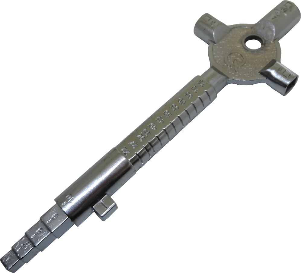 beschlagswelt Ott Bautenschlüssel Bauschlüssel aus Metall mit Skala zum Zylindermessen