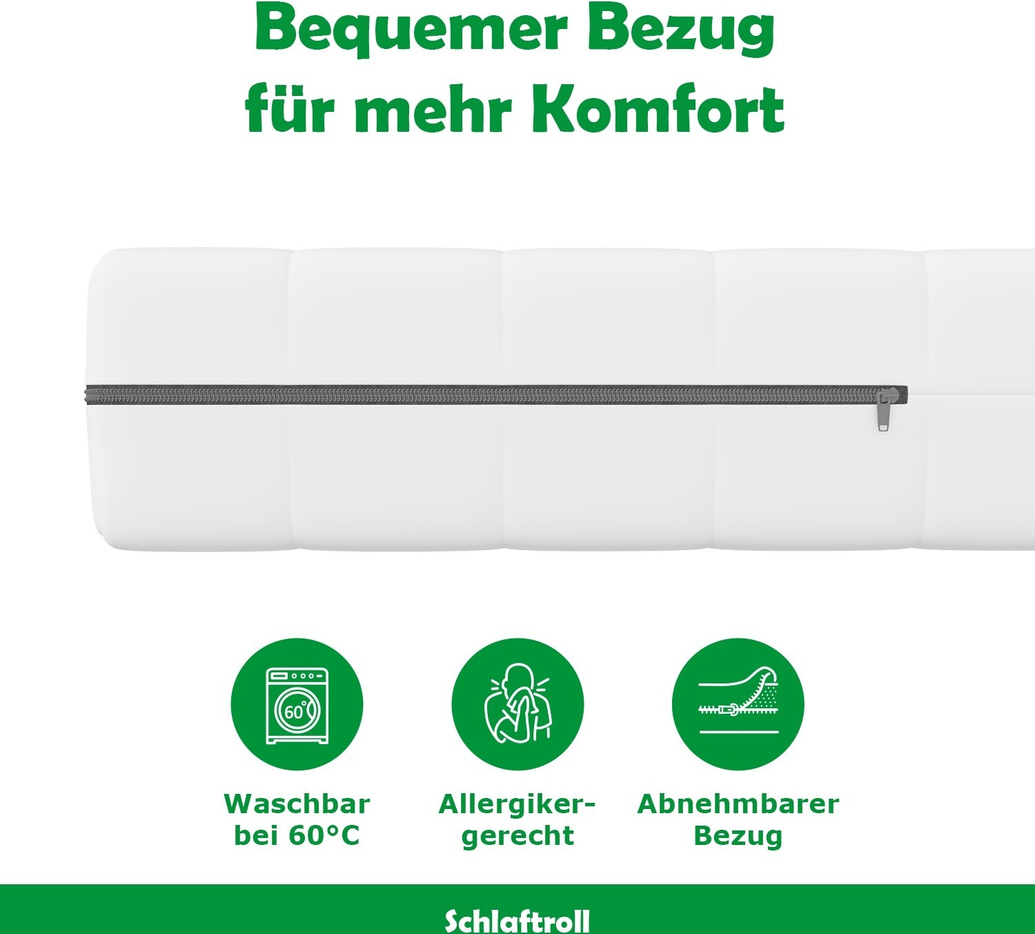 Schlaftroll Kaltschaummatratze H2 - 7 Zonen 100 x 190 | Ergonomisches Schlafvergnügen 114405120