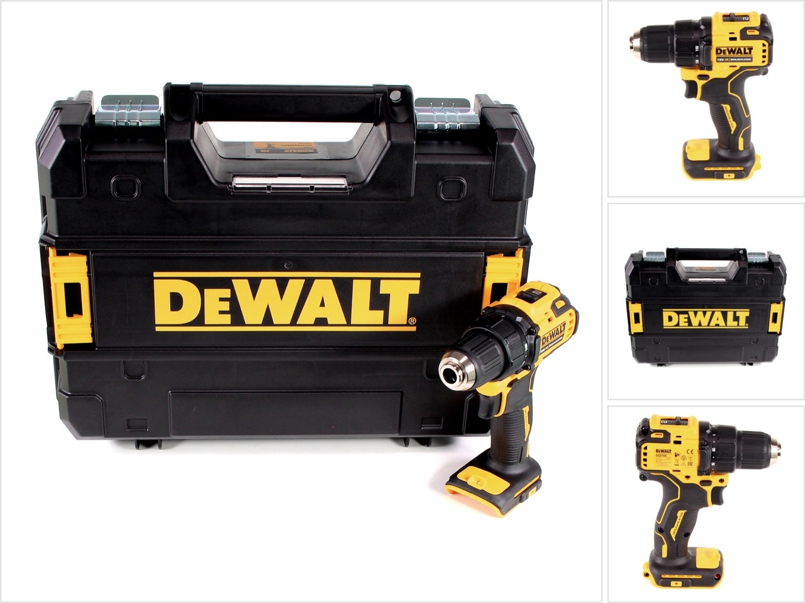 Akumulátorový vŕtací skrutkovač DeWalt DCD 708 NT 18 V Li-Ion Brushless Solo v krabici TSTAK - bez batérie, bez nabíjačky