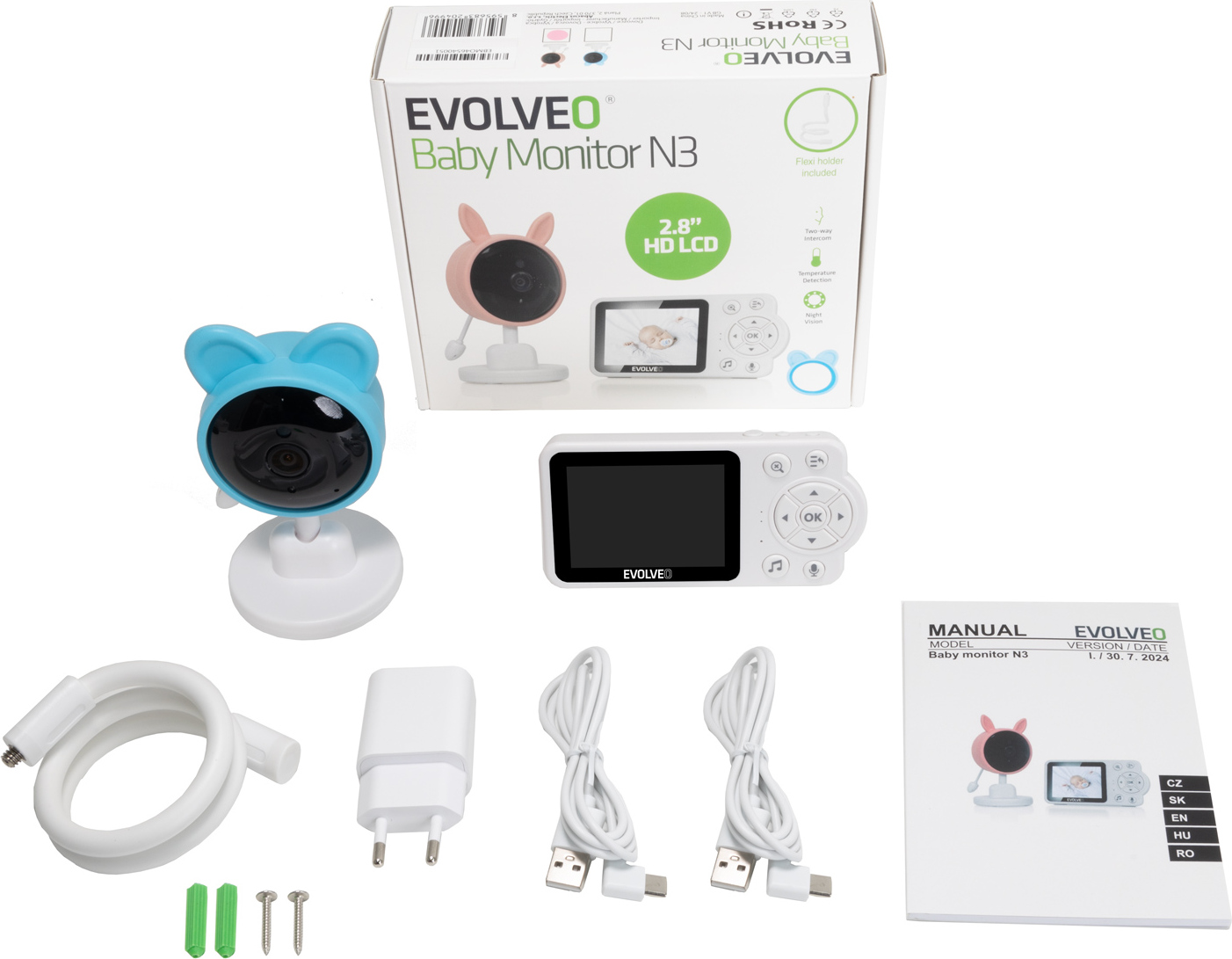 EVOLVEO Babyphone N3, Babyphone, blau CAM-3B